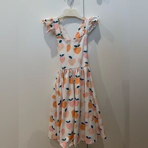 Charming Peach Print Kids Dress